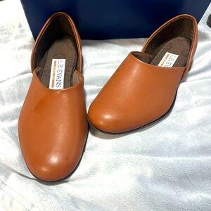 L.B. Evans Brown Leather Loafers Slip-On
